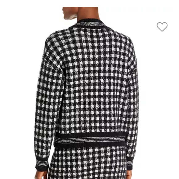 Aqua Checkered Cropped Cardigan size small - Picture 3 of 12